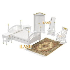iLAND full-length mirror enhances vintage bedroom aesthetics and play setups.