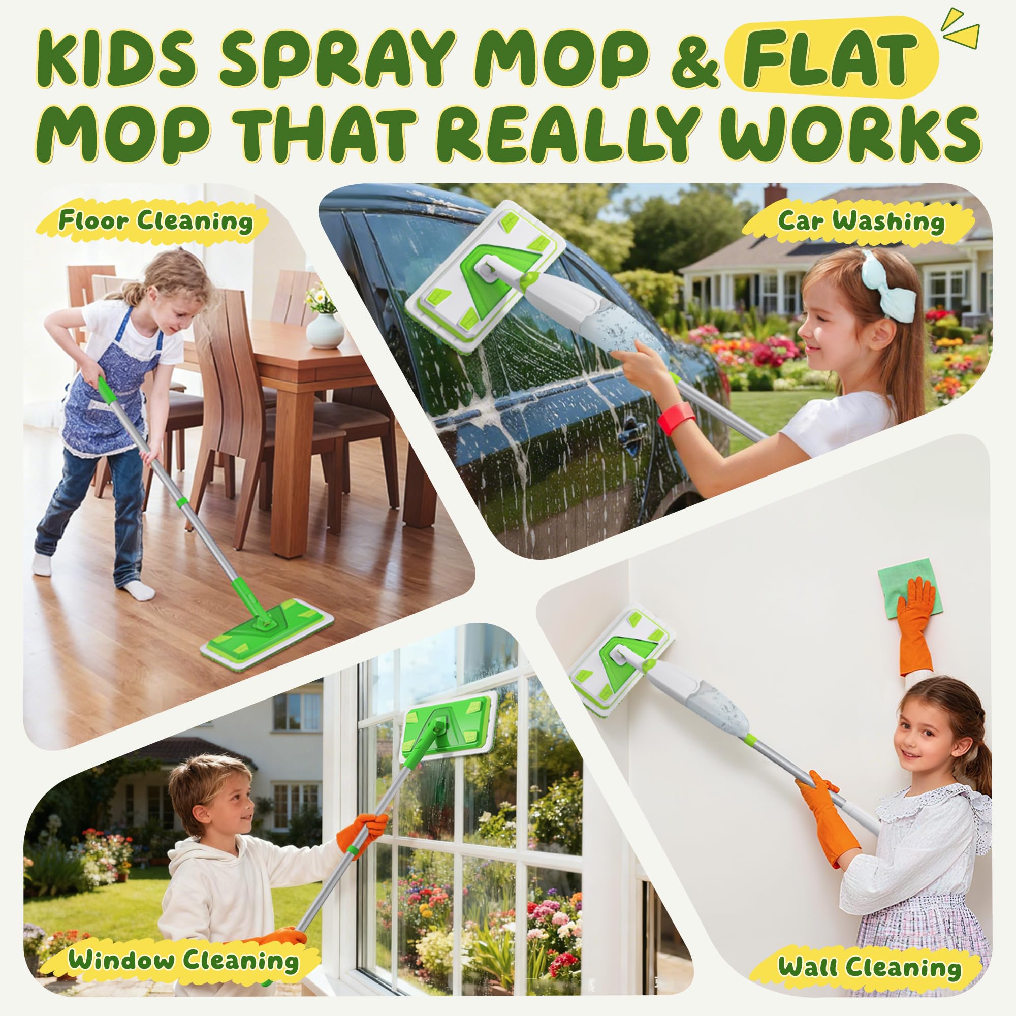 ILAVCLEAN kids-size mop helps little ones build coordination during play