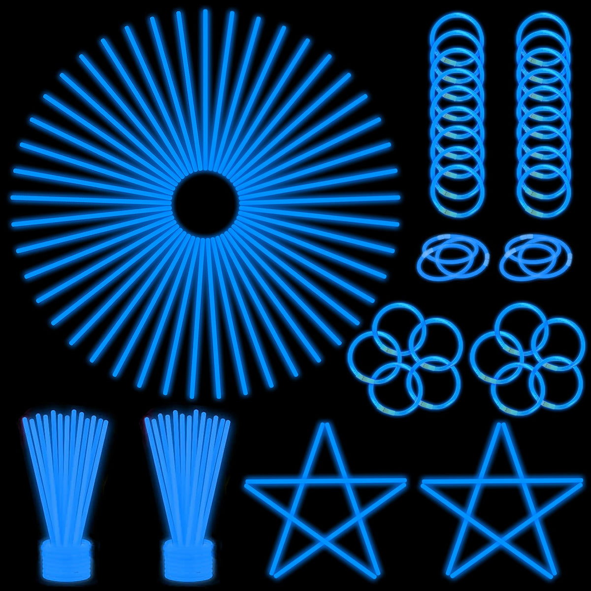 ILHSTY blue glow sticks bulk pack for vibrant party lighting