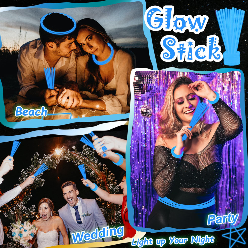ILHSTY blue glow sticks ideal for birthdays and holidays