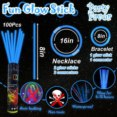 ILHSTY blue glow sticks party setup for festive decor