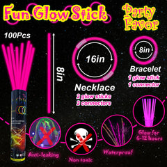 ILHSTY pink glow sticks glow in darkness for festive lighting and safety.
