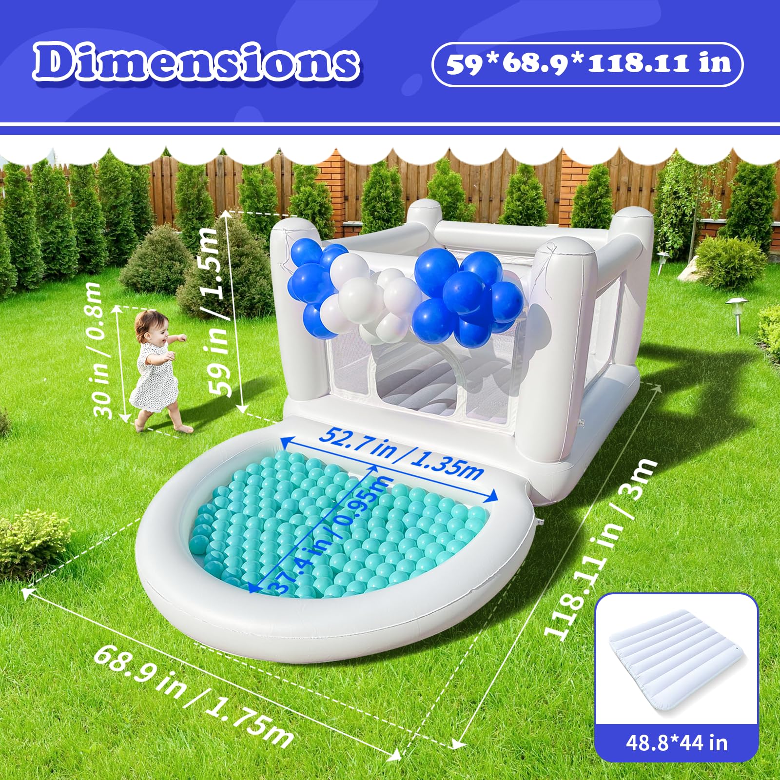 iLink-outer white bounce house ball pit fosters engaging physical play