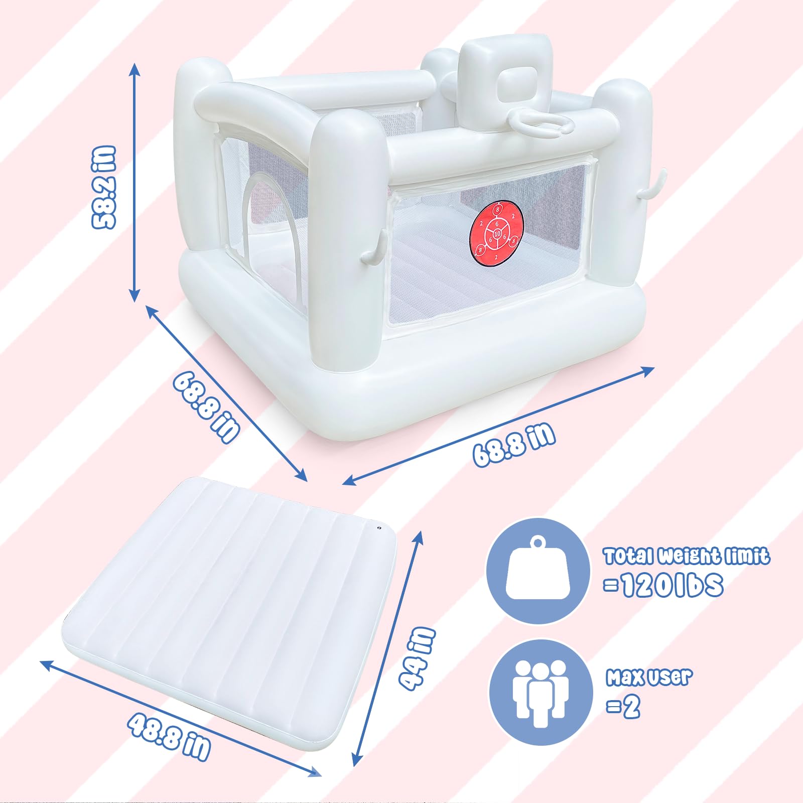 iLink-outer white bounce house with detachable mattress