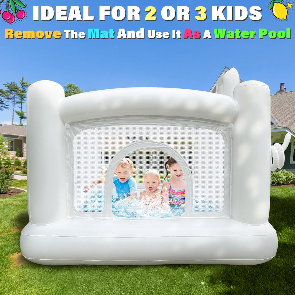 iLink-outer white bounce house dimensions and weight guidance