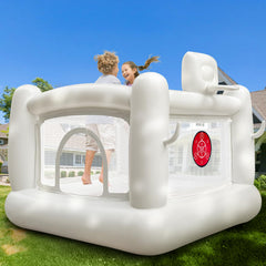 iLink-outer white bounce house front view for indoor toddler play