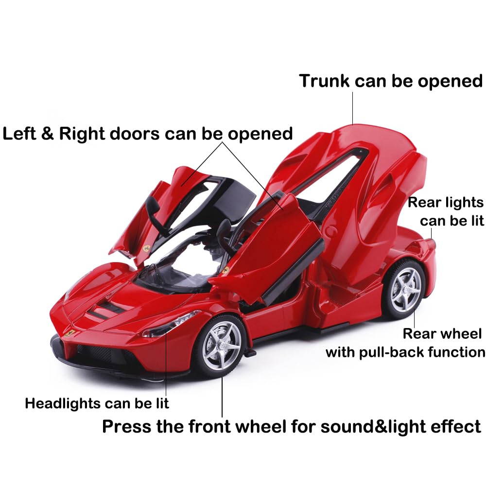 iLooboo LaFer side profile of the red collectible car for shelf display