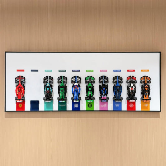 iLuane display wallboard with 10-car frame—space-saving wall art for your model cars