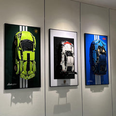 iLuane Display Wallboard mounted display with model offers gallery-ready presentation.
