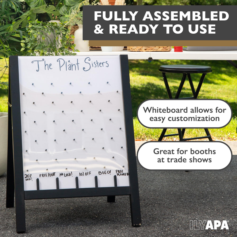 Ilyapa board 21x30 size on a trade show table, high visibility.