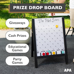 Ilyapa board on display as attendees interact with the prize drop game.