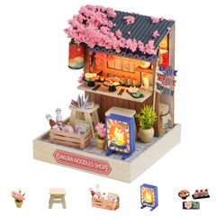 Flever dollhouse front view with warm glow for romantic gift display.