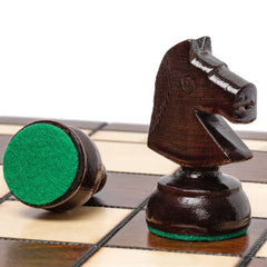 Husaria European International Chess Set — 18-Inch Folding Board and Handcrafted Sycamore Pieces