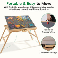 TEAKMAMA Under-sofa storage keeps the board out of sight.