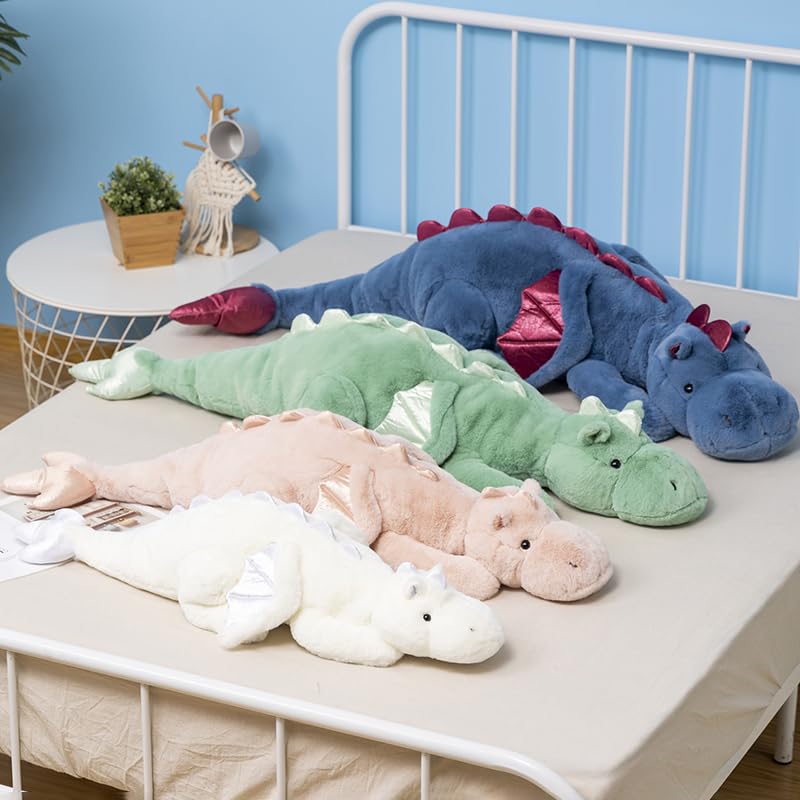 IFX24 Blue Dragon Plush – Giant 51.2-inch Stuffed Animal, Ultra Soft Dinosaur Pillow