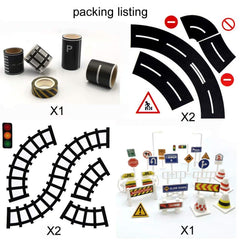 DSPITWOD kids road play setup on floor or table for imaginative driving
