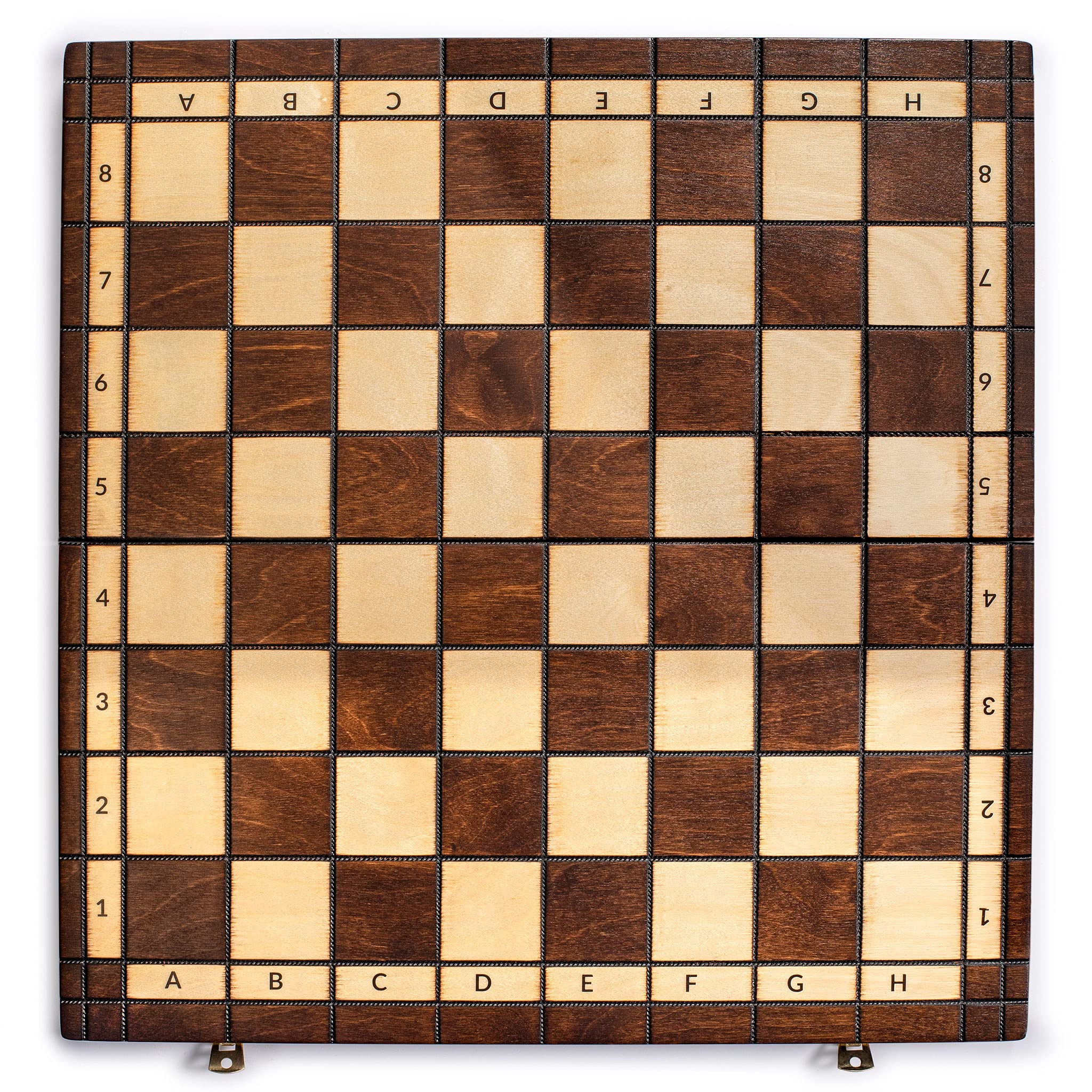 Husaria European International Chess Set — 18-Inch Folding Board and Handcrafted Sycamore Pieces