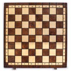 Husaria European International Chess Set — 18-Inch Folding Board and Handcrafted Sycamore Pieces