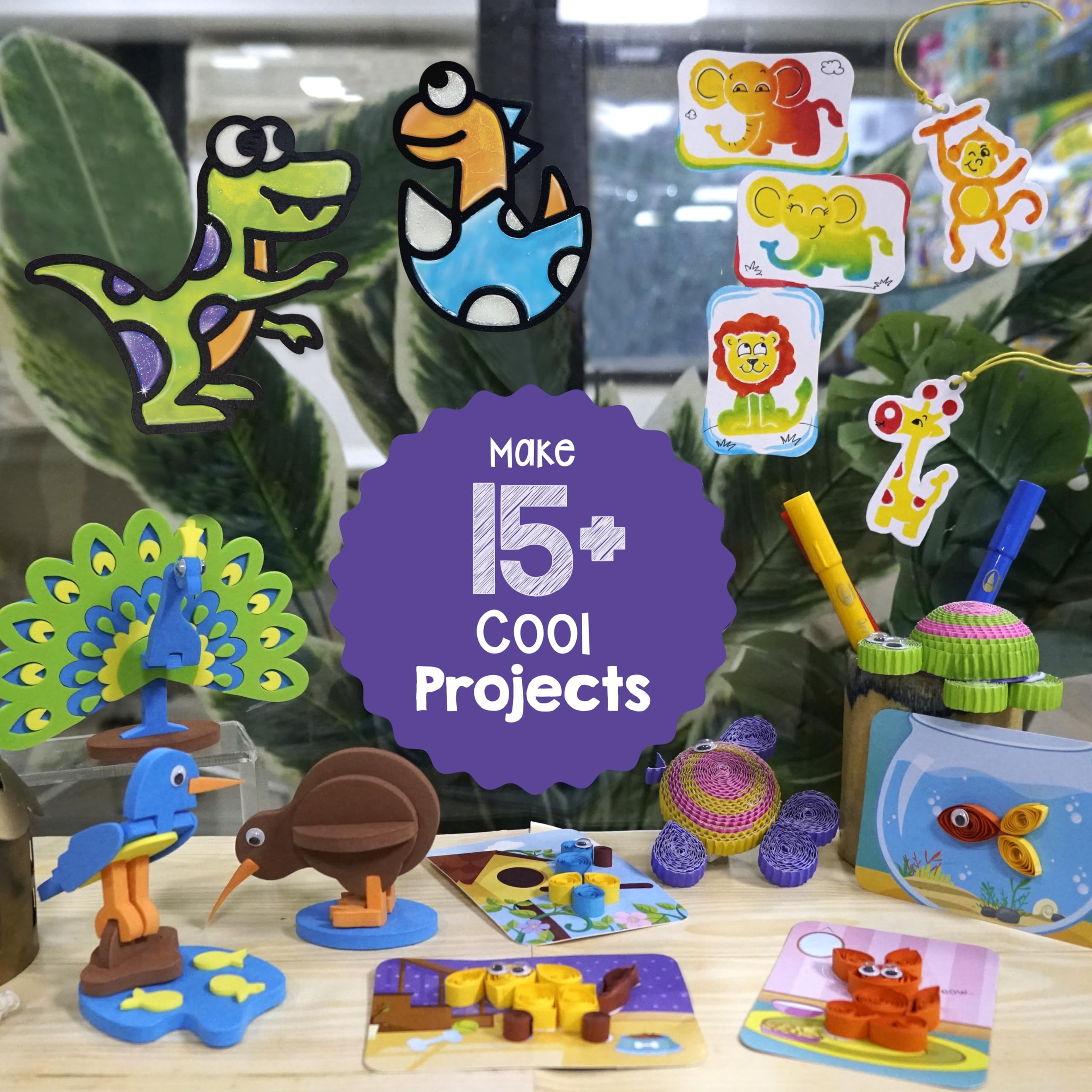 Imagimake arts and stickers with air-dry clay for tactile fun
