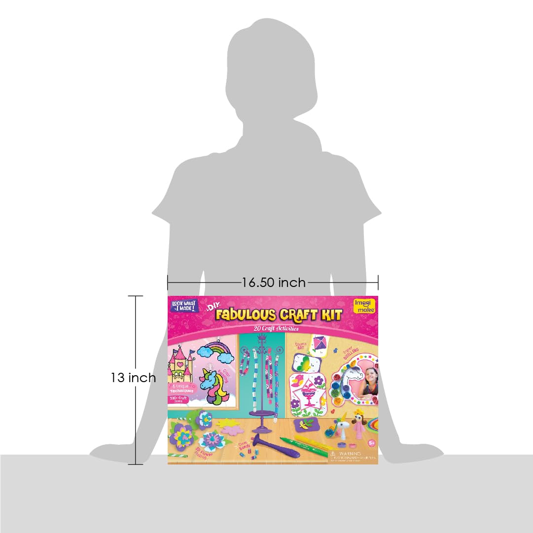 Imagimake Fabulous Craft Kit: printed canvases support ready-to-display artwork and pride in finished projects.