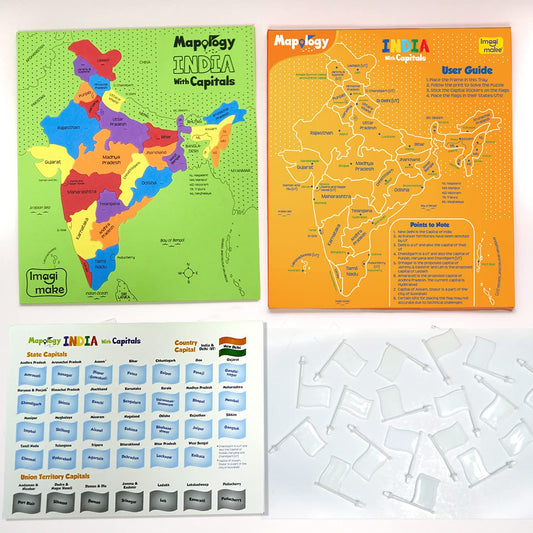 Imagimake Mapology India state pieces fit snugly to teach geography through play.