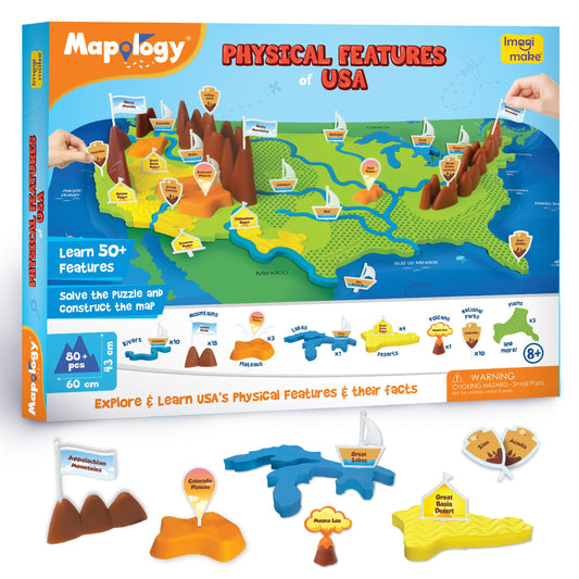 Imagimake Mapology USA Puzzle map assembly with mountains to boost hands-on geography learning.
