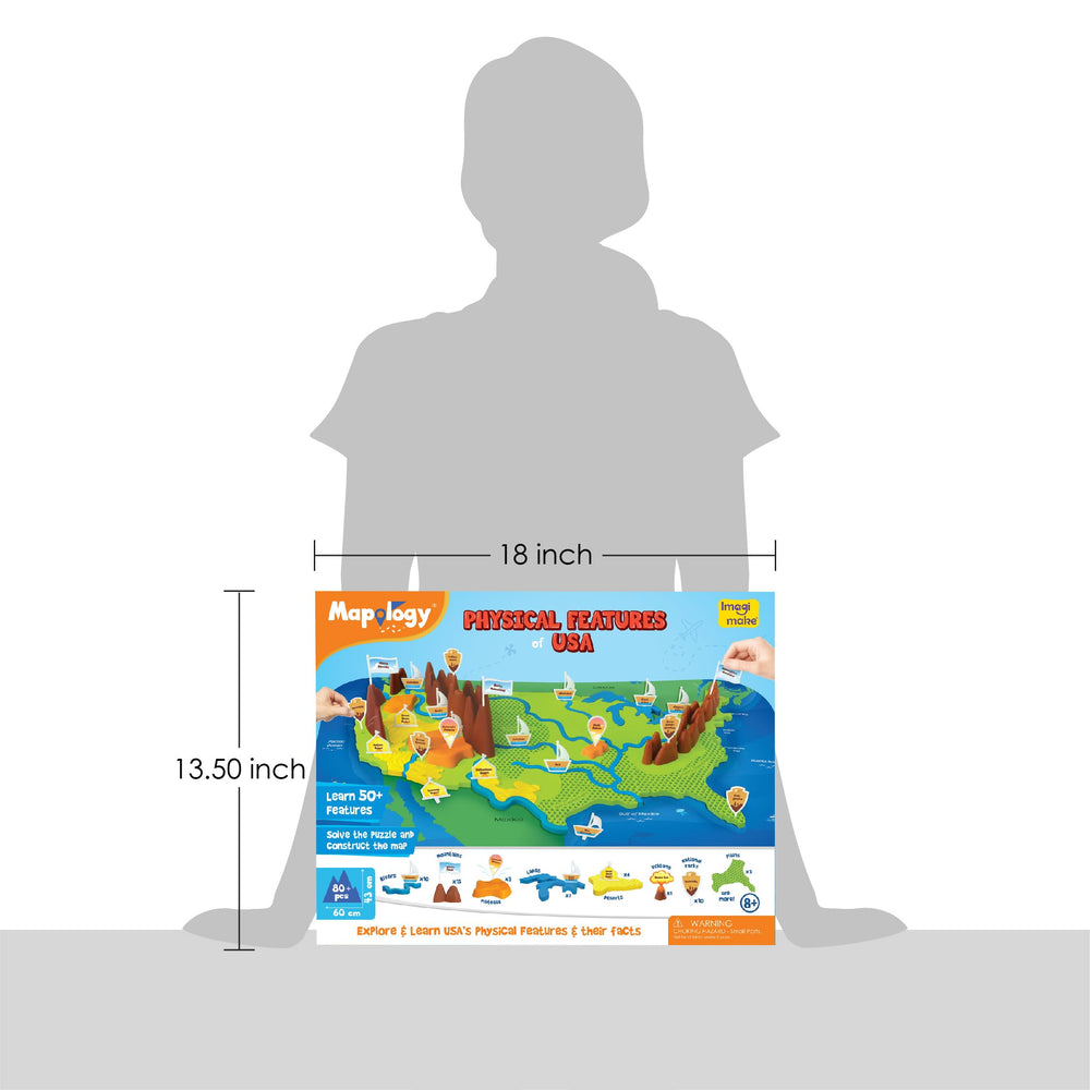 Imagimake Mapology USA Puzzle name pegs support labeling and memory recall.