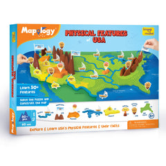 Imagimake Mapology USA Puzzle dual-sided mat aids comparing political and topographic views.