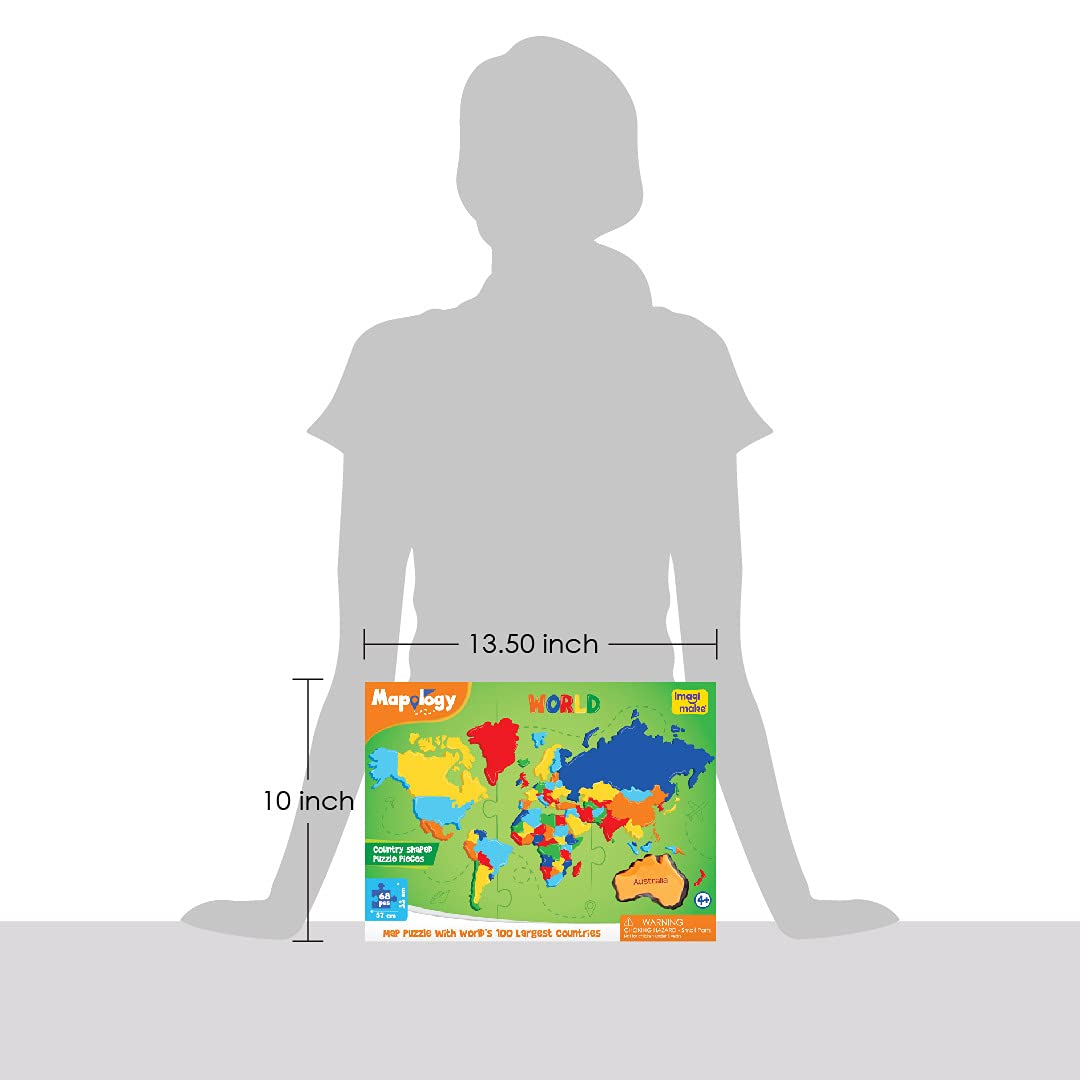 Imagimake Mapology World Map Puzzle includes clear instructions for easy setup.
