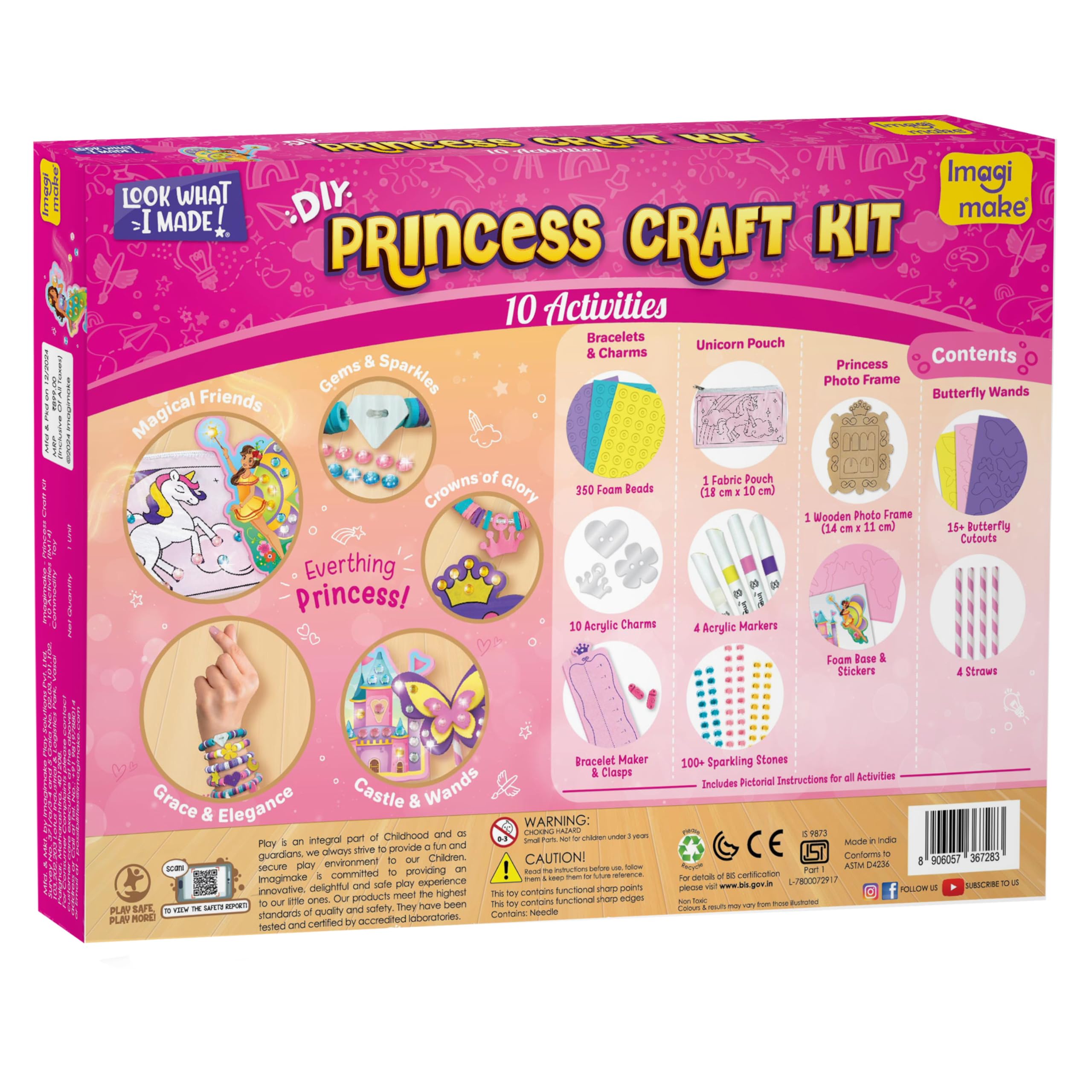 Imagimake Princess Craft Kit foam-beads for colorful beadwork