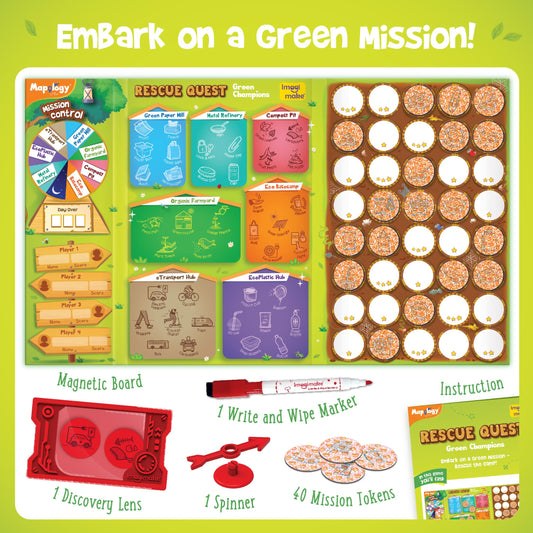 Imagimake Rescue Quest magnetic board showing mission zones for teamwork