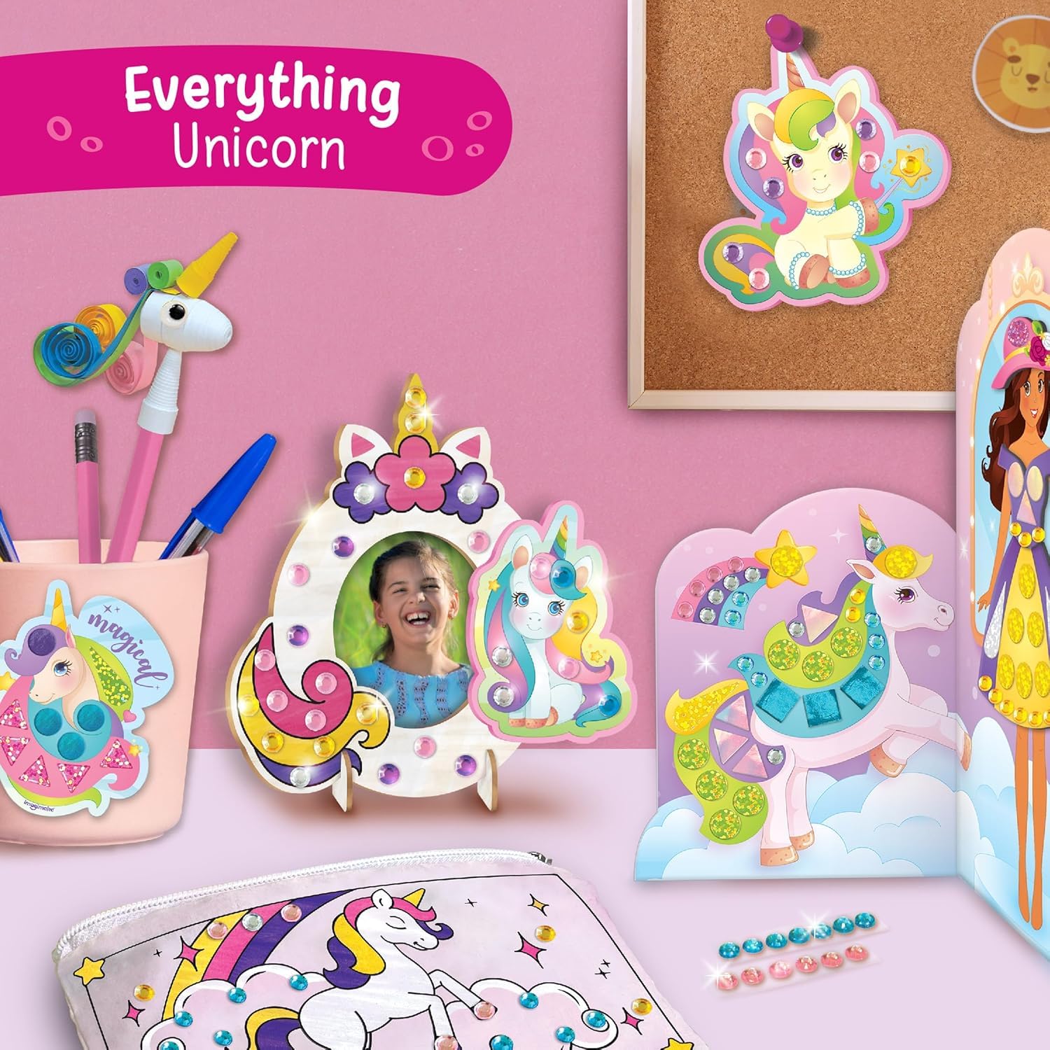 Imagimake unicorn stickers and diamonds for sparkling, decorative crafts.