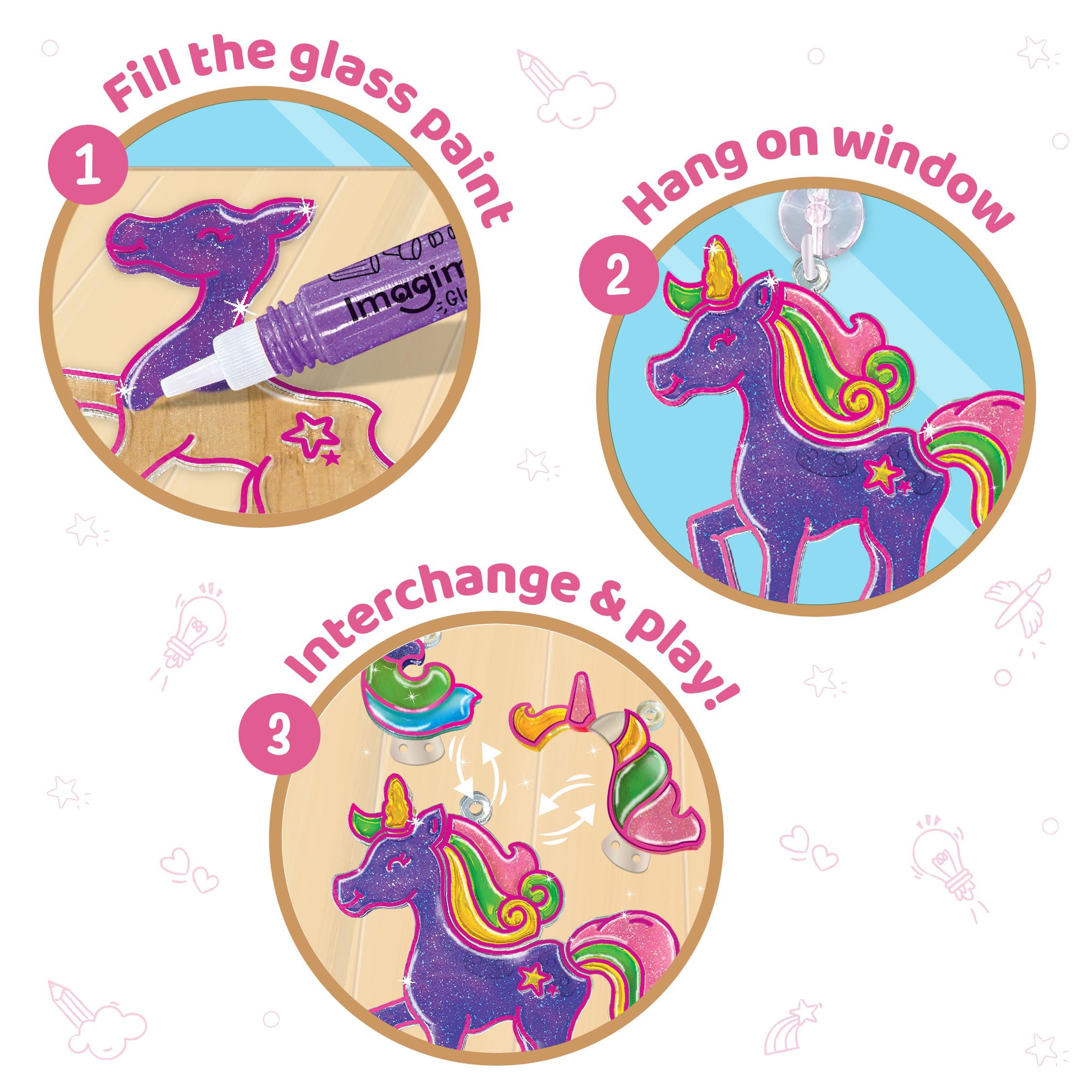 Imagimake window-art-suncatchers ready-to-hang with suction cups for radiant window displays