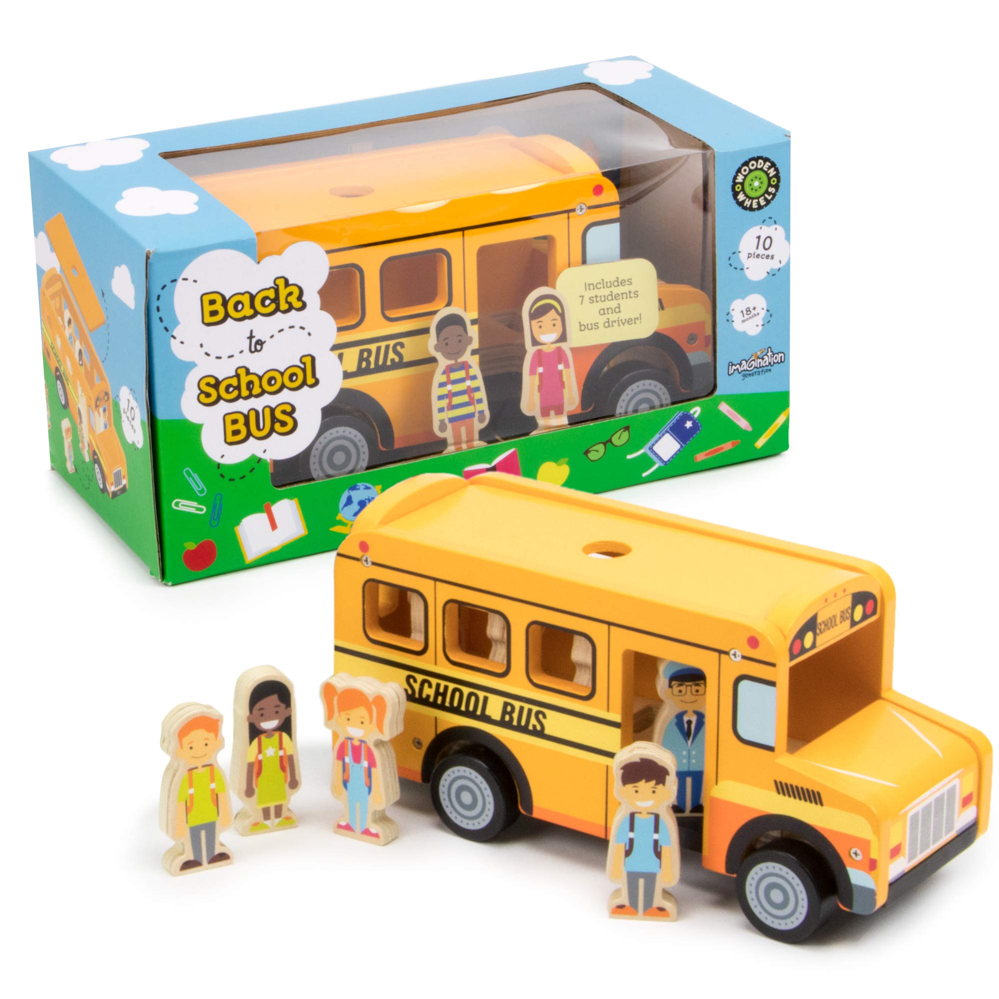 Imagination Generation Back to School Bus driver figure supports guiding narratives