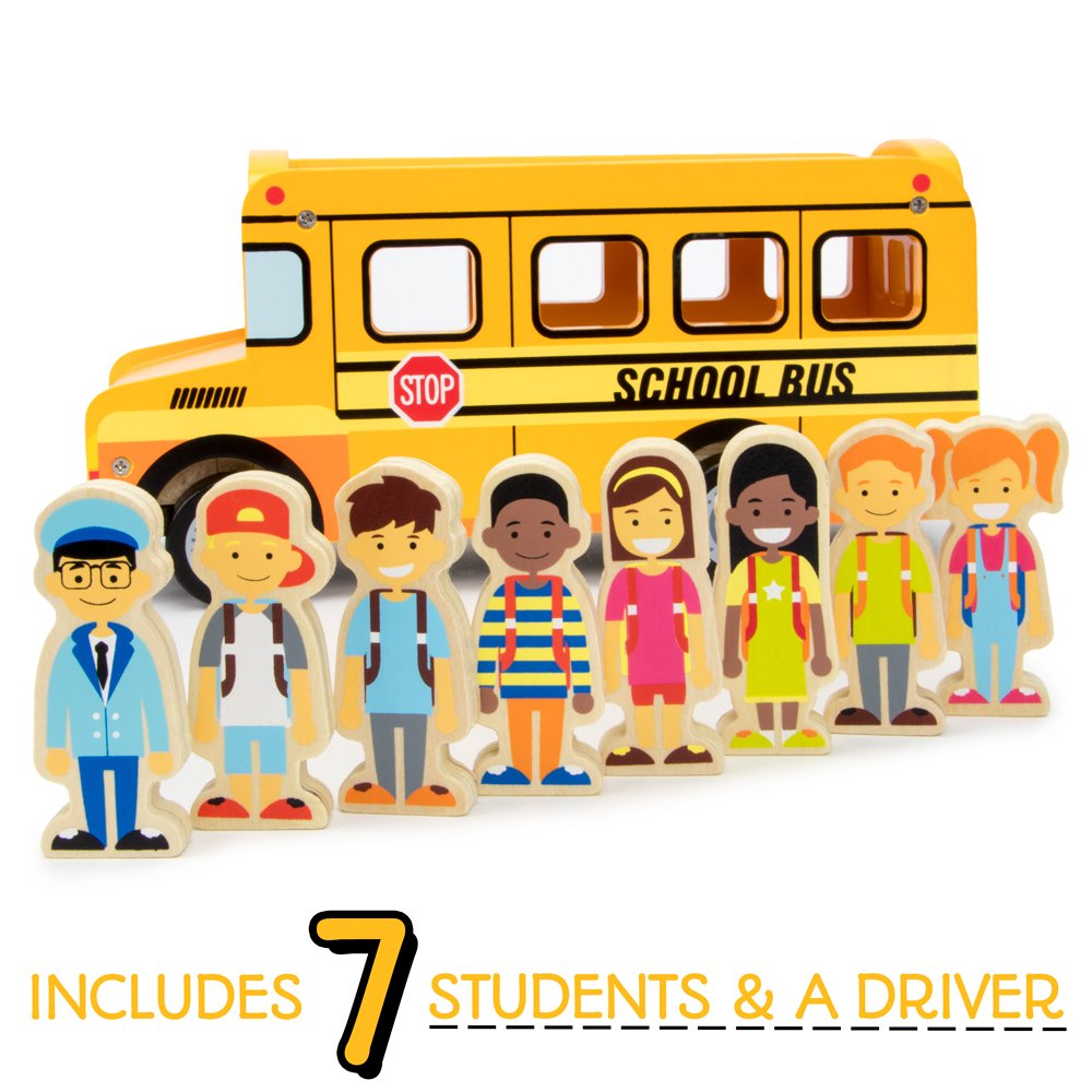 Imagination Generation Back to School Bus eight figures enable interactive play