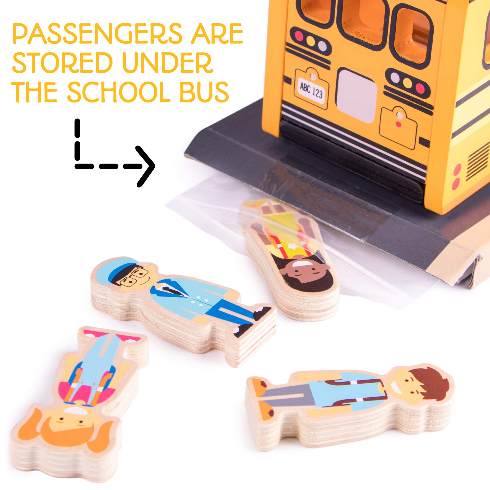 Imagination Generation Back to School Bus push-pull action invites active play