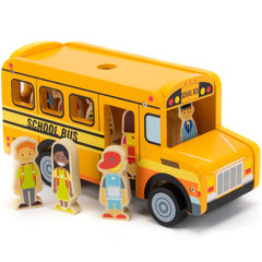 Imagination Generation Back to School Bus wooden bus with figures encouraging imaginative play