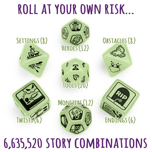 Imagination Generation Story Time Dice oversized dice provide bold visuals for collaborative storytelling.