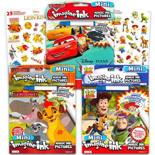 Imagine Ink Toy Story coloring book cover with magic reveals for mess-free play.