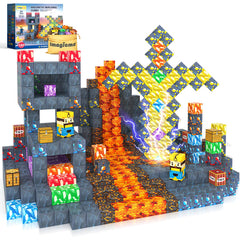 Imagiomo 100pcs magnetic blocks ignite mine adventure, fueling creativity and hands-on learning.