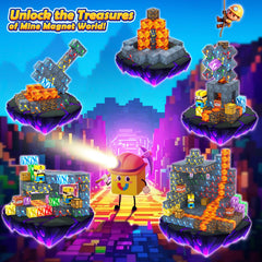 Imagiomo blocks are non-toxic and safe for ages 3 to 8 during pretend mining.