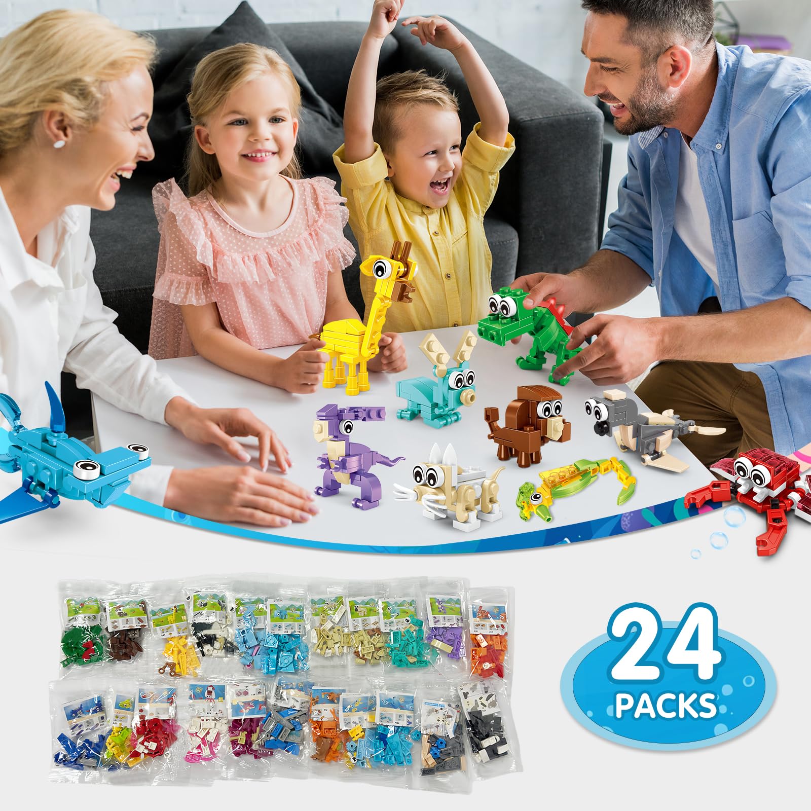 IMCUAMK collection of 72 animal figures for imaginative play and storytelling