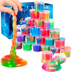 iMelitoy galaxy slime pack: soft, stretchy texture for kids' sensory play