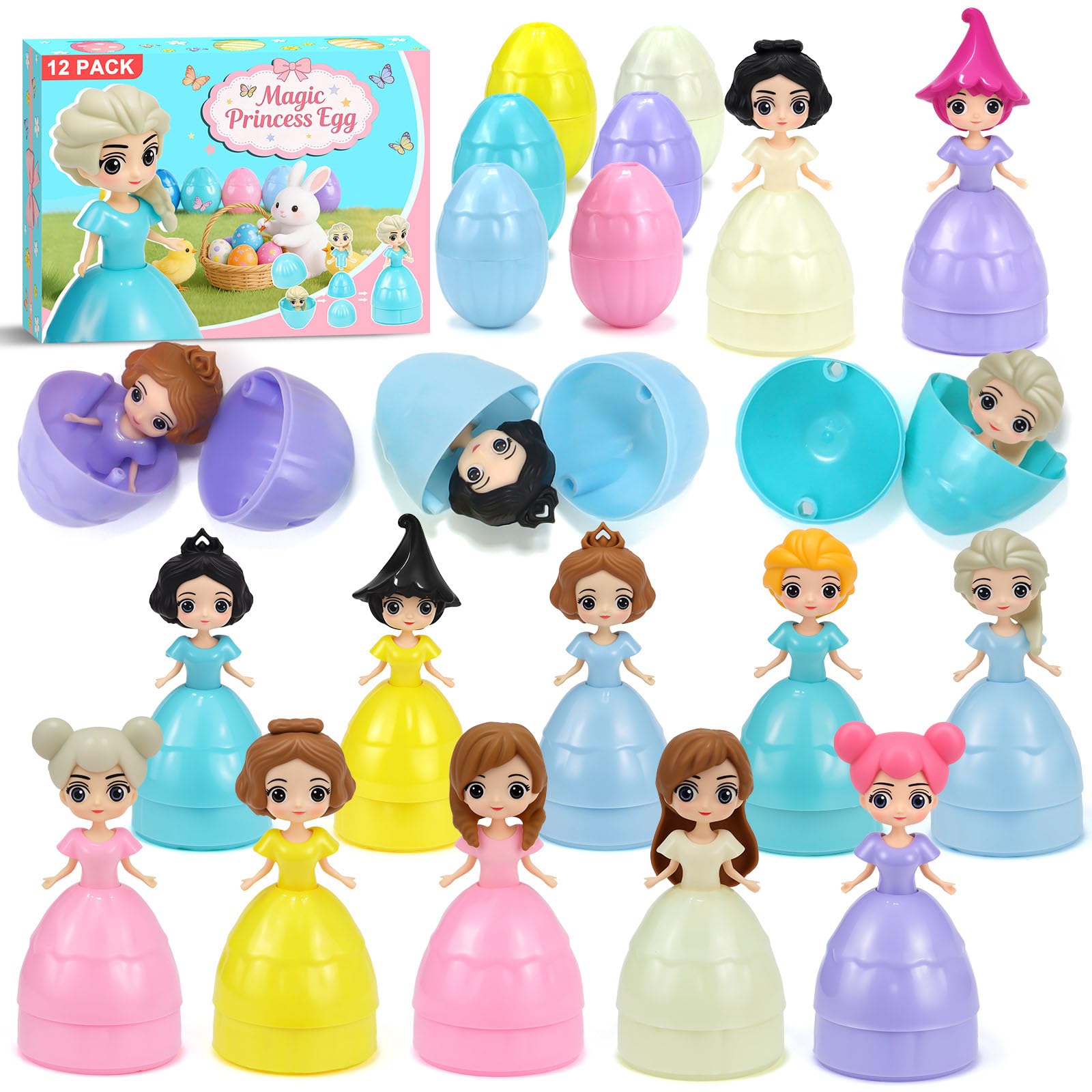 iMiibel princess egg designs in vibrant colors for a festive egg hunt