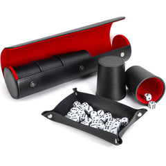 ImnBest party games leather dice cups close-up highlighting premium PU leather quality for smooth rolling.