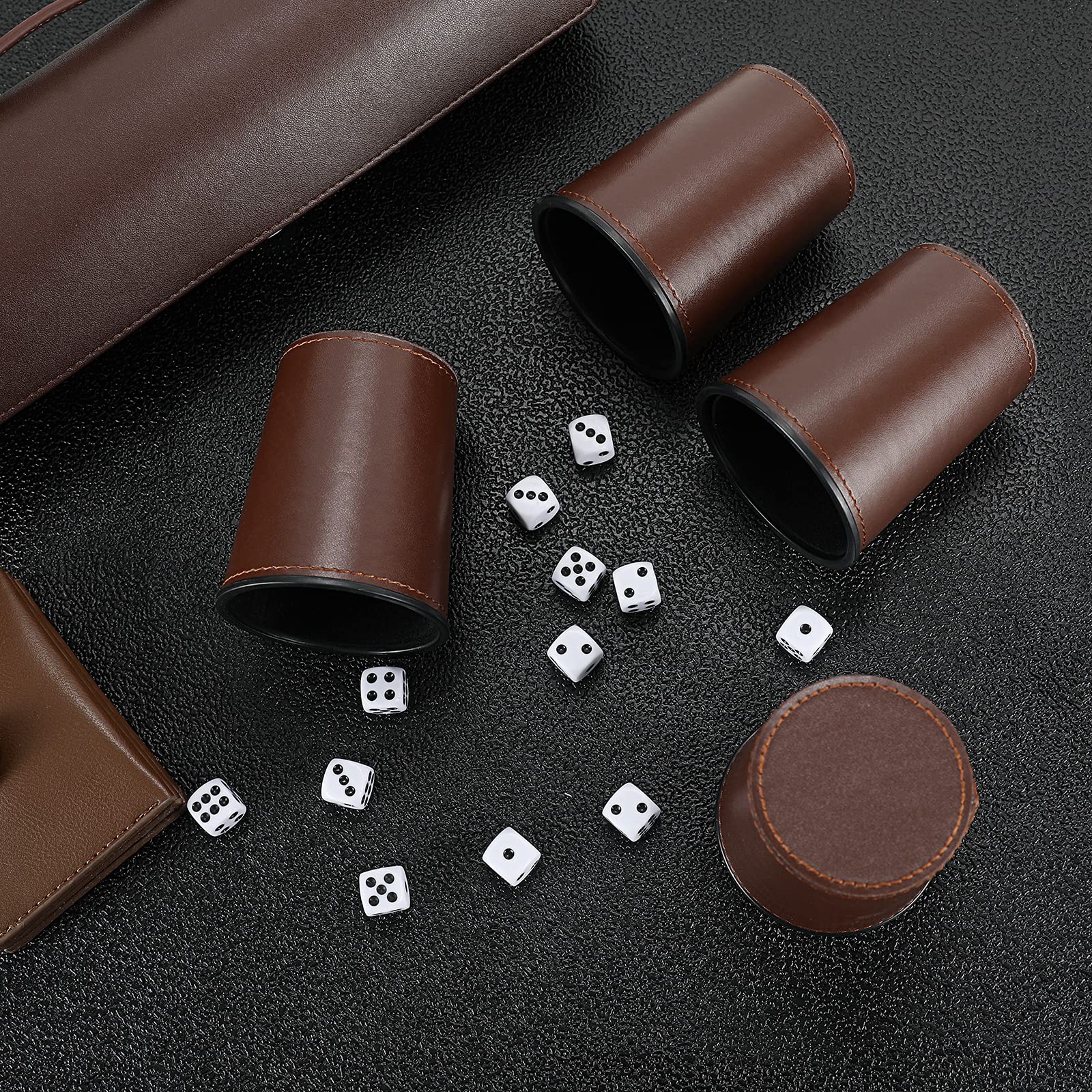 Patented dice cup design emphasizes precision and durability.