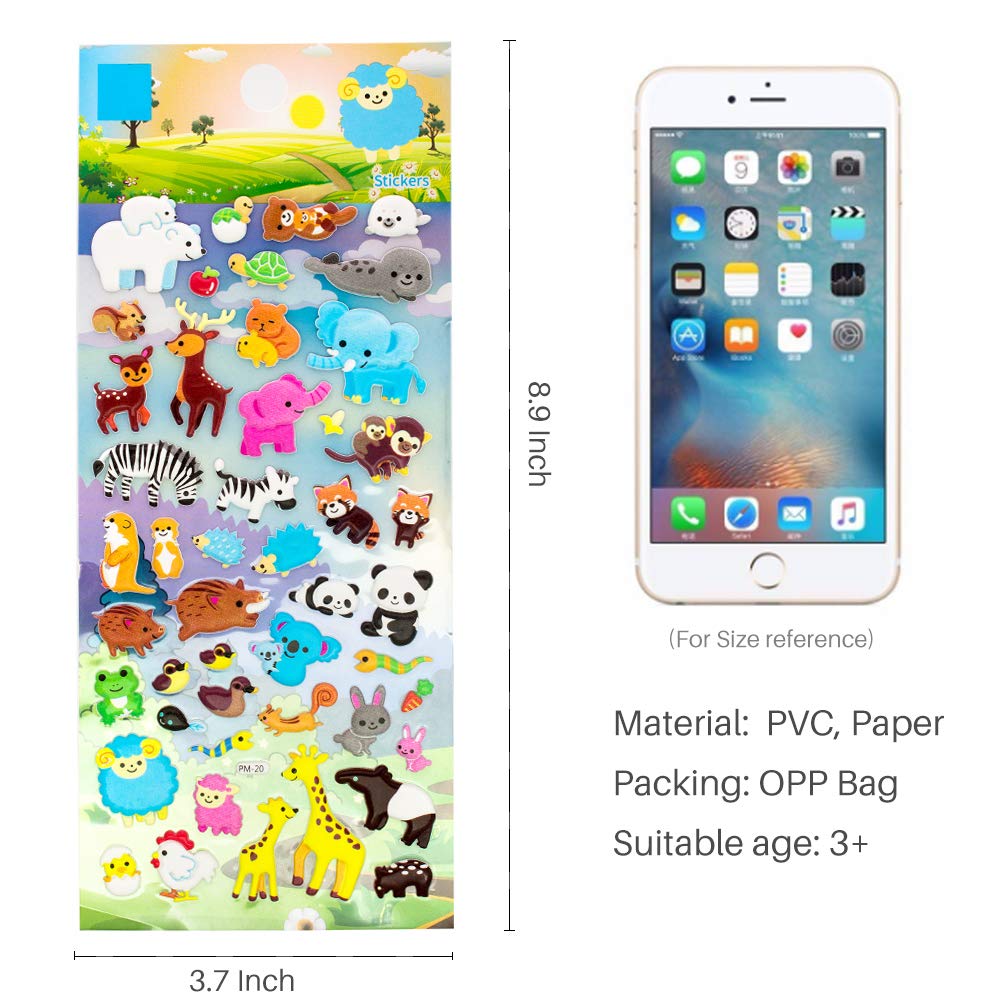 IMNEXT2U 3D Puffy Stickers Colorful Variety—versatile for crafts, travel, classroom activities