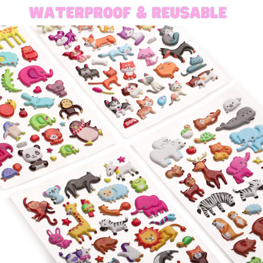 IMNEXT2U 3D Puffy Stickers Heart Space—cute shapes spark creativity and motor skills