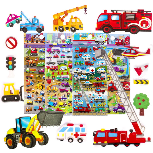 IMNEXT2U 3D Puffy Stickers truck sheet for imaginative play and travel fun.