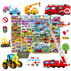 IMNEXT2U 3D Puffy Stickers truck sheet for imaginative play and travel fun.